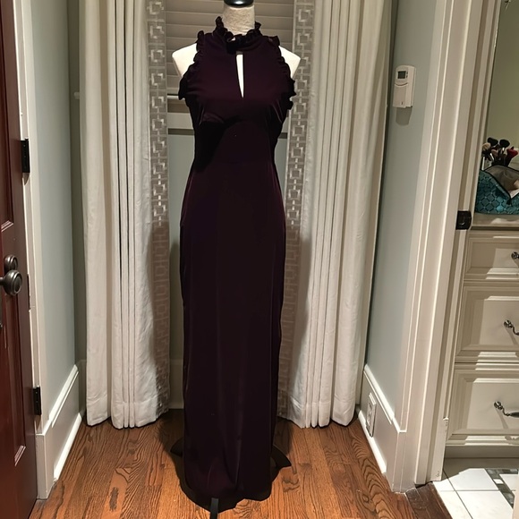 Shoshanna dark burgundy velvet evening gown - Picture 1 of 15